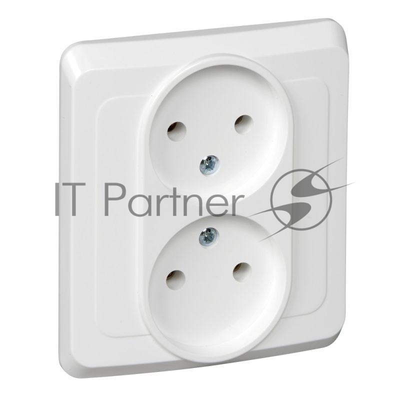 Розетка 2-м СП Этюд 16А IP20 без заземл. бел. SchE PC16-005B