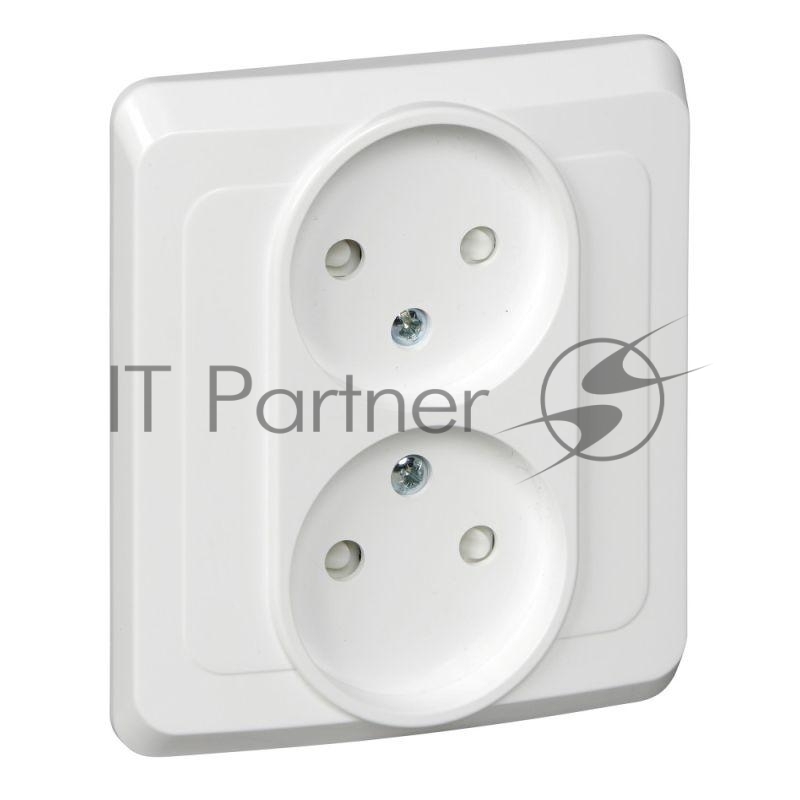 Розетка 2-м СП Этюд 16А IP20 защ. шторки без заземл. бел. SchE PC16-006B