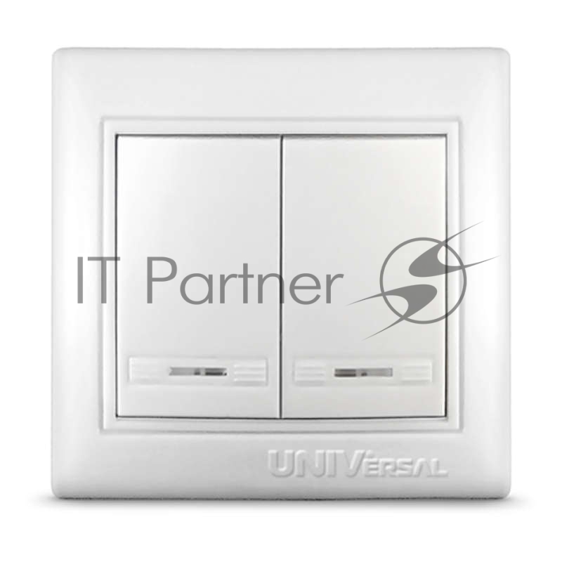Выключатель 2-кл. СП Севиль 10А IP20 с индик. белый Universal С0123