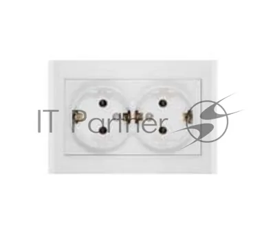 Розетка 2-м СП Бриллиант с заземл. бел. UNIVersal 7947533