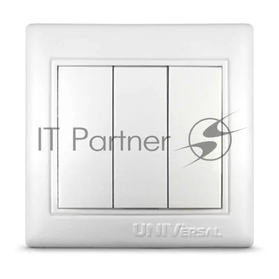 Выключатель 3-кл. СП Севиль 10А IP20 белый Universal С0043