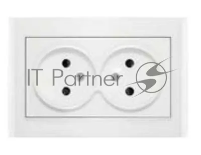 Розетка 2-м СП Бриллиант 16А IP20 защ. шторки без заземл. бел. Universal 7947526