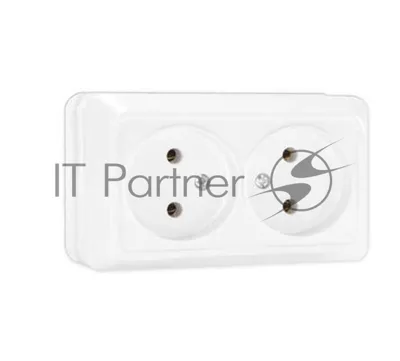 Розетка 2-м ОП Олимп 16А IP20 белый Universal О0102