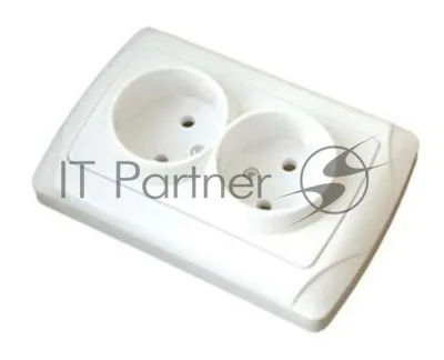 Розетка 2-м СП Маргарита 16А IP20 бел. Universal М0102
