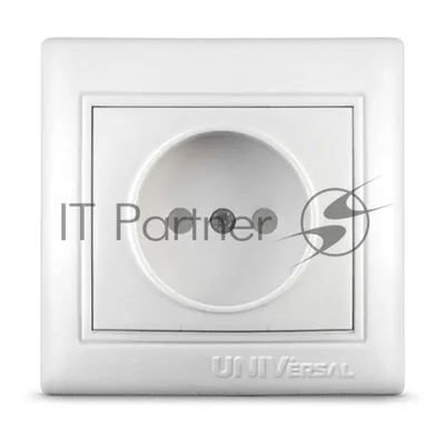 Розетка 1-м СП Севиль 16А IP20 защ. шторки без заземл. бел. Universal С0047