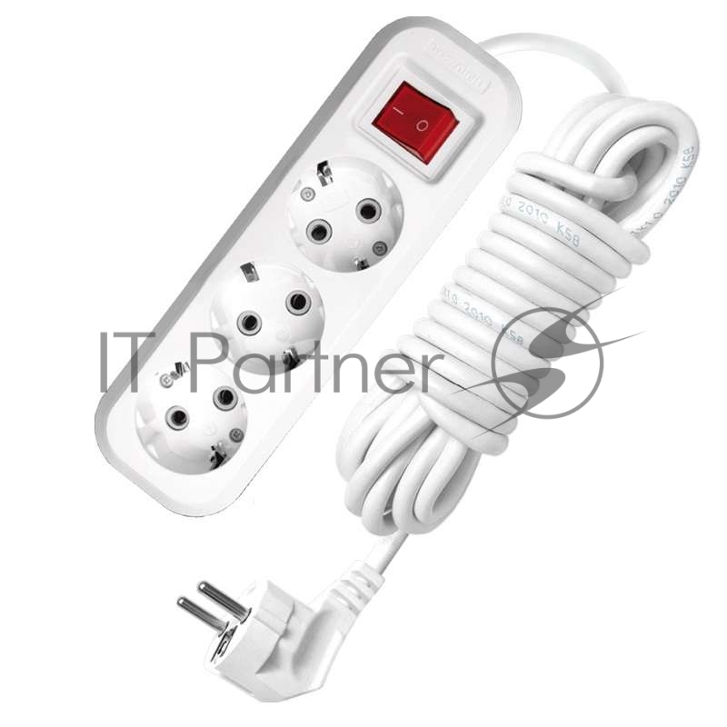 Удлинитель 3х5 м с заземл. 16А IP20 S-303 с выкл. ПВС 3х1 UNIVersal 9631987