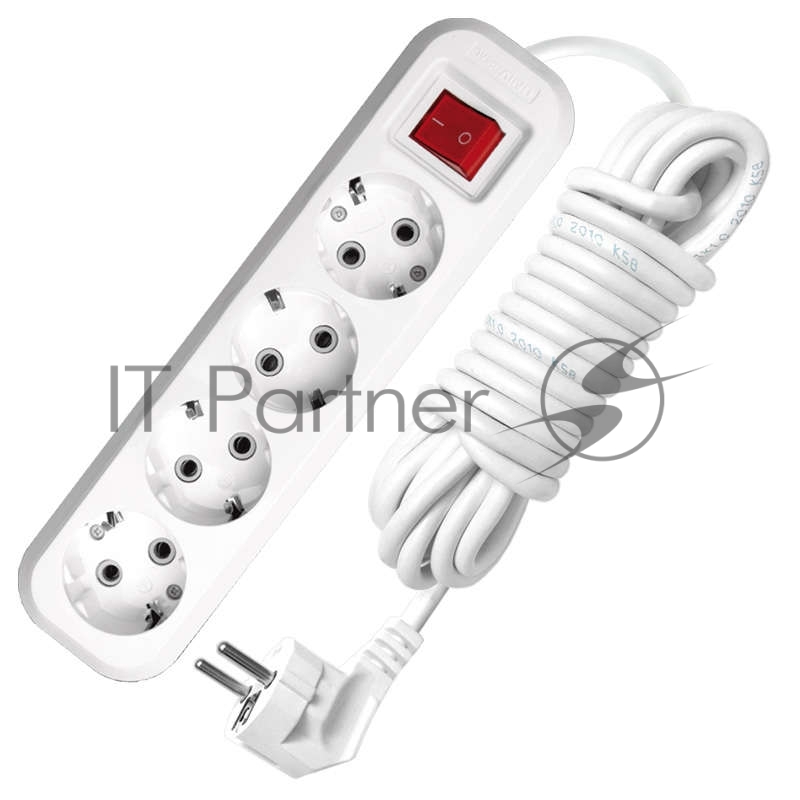 Удлинитель 4х5 м с заземл. 16А IP20 S-304 с выкл. ПВС 3х1 UNIVersal 9631991