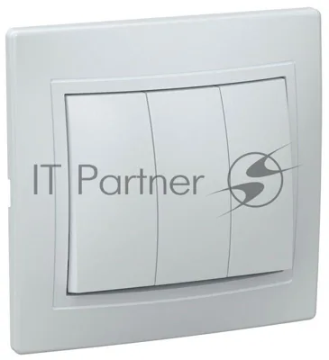 Выключатель 3-кл. СП КВАРТА 10А IP20 белый IEK EVK30-K01-10-DM