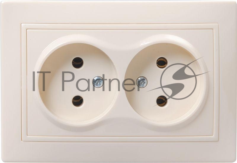 Розетка 2-м СП Кварта 10А IP20 без заземл. крем. IEK ERK23-K33-10-DM