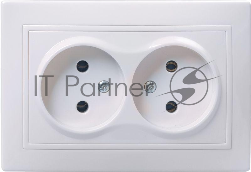 Розетка 2-м СП Кварта 10А IP20 без заземл. белый IEK ERK23-K01-10-DM