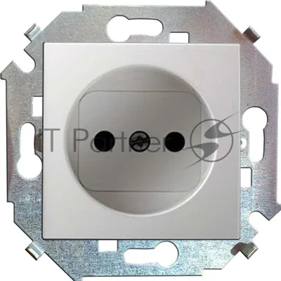 Механизм розетки 1-м СП Simon15 16А IP20 без заземл. бел. Simon 1591431-030