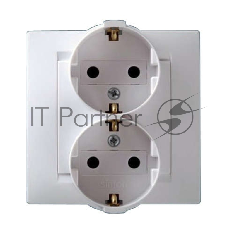 Розетка 2-м СП Simon15 с заземл. бел. Simon 1590459-030