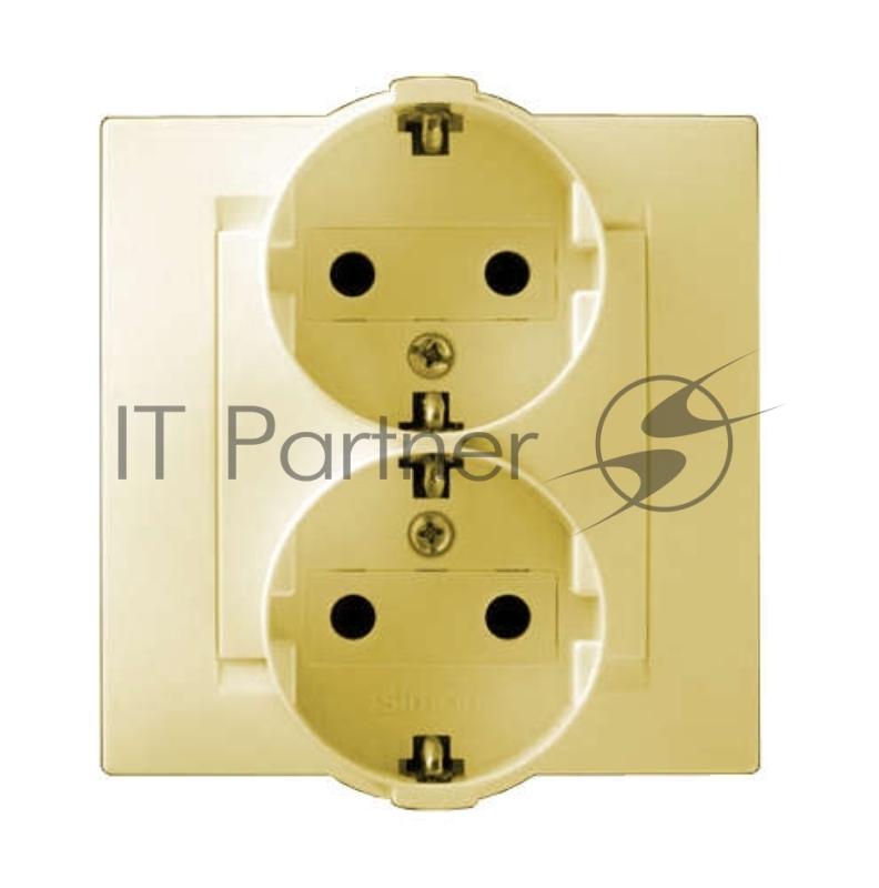 Розетка 2-м СП Simon15 с заземл. сл. кость Simon 1590459-031