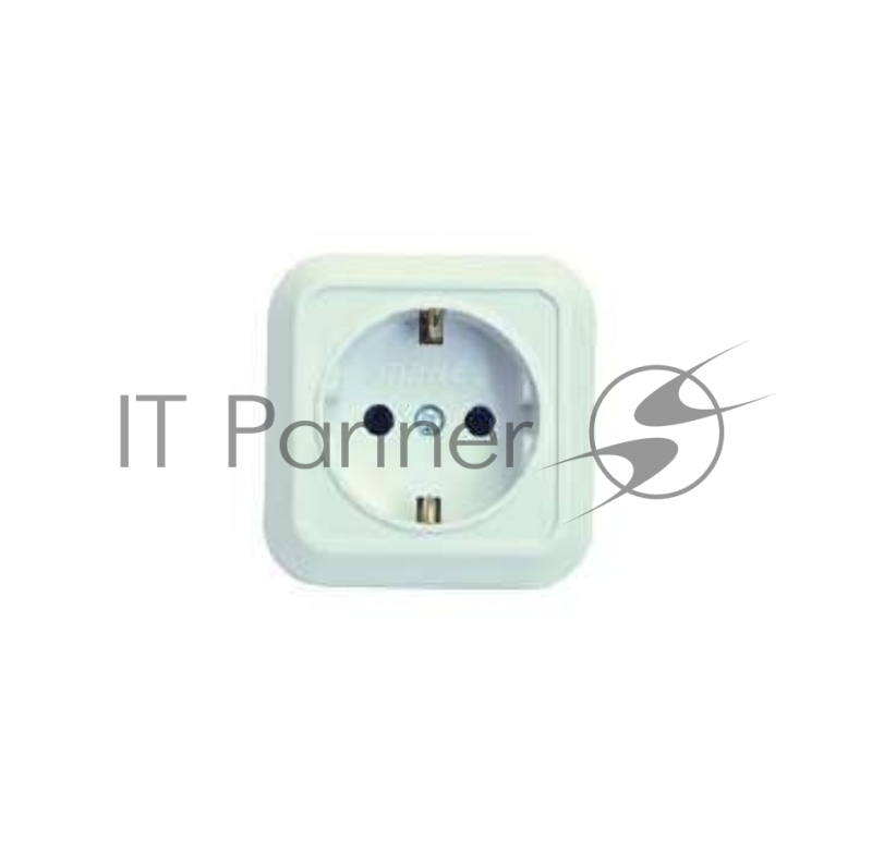 Розетка 1-м Makel ОП 16А IP20 квадратная с заземл. белый