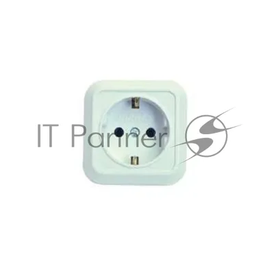 Розетка 1-м Makel ОП 16А IP20 квадратная с заземл. белый