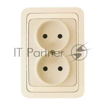 Розетка Makel 2-м СП Mimoza 16А IP20 без заземл. крем/крем.