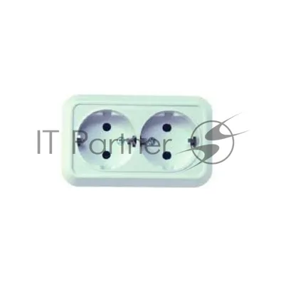 Розетка 2-м Makel ОП 16А IP20 с заземл. белый