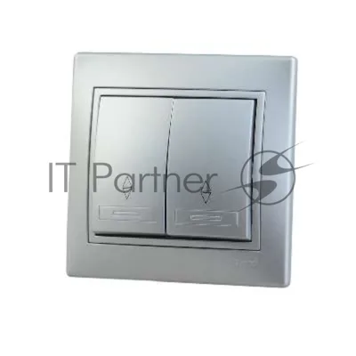 Выключатель проходной 2-кл. СП Мира 10А IP20 метал. сер. LEZARD 701-1010-106
