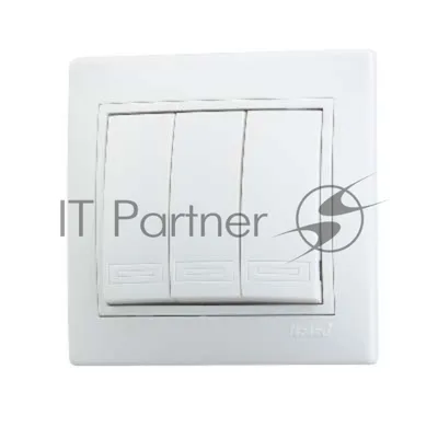 Выключатель 3-кл. СП Мира 10А IP20 белый/белый LEZARD 701-0202-109