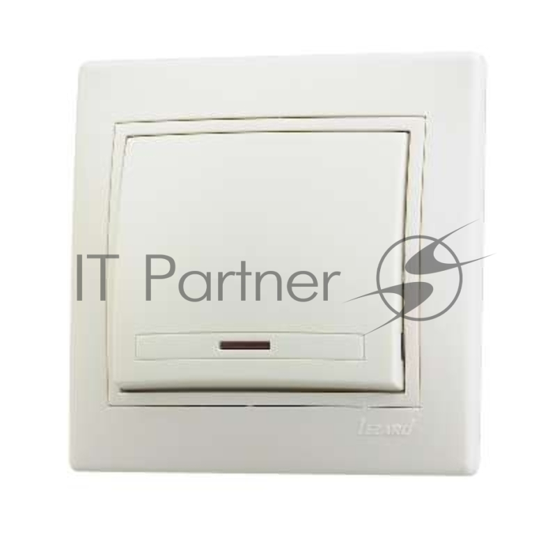 Выключатель 1-кл. СП Мира 10А IP20 с подсветкой крем./крем. LEZARD 701-0303-111