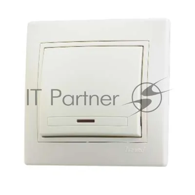 Выключатель 1-кл. СП Мира 10А IP20 с подсветкой крем./крем. LEZARD 701-0303-111