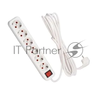 Удлинитель 6х5 м с заземл. 16А IP20 с выкл. Lezard 720-0605-602