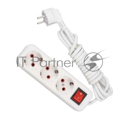 Удлинитель 3х3 м с заземл. 16А IP20 с выкл. Lezard 720-0303-302