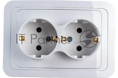Розетка 2-м CLASSICO с заземл. 2128 белый ASD/IN HOME 4680005959921