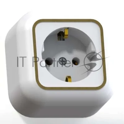 Розетка Кунцево-Электро 1-м ОП Валентина РА16-638 с заземл. белый/зол.