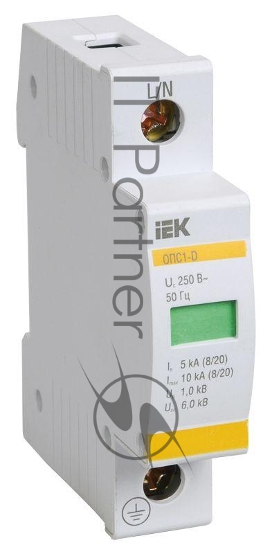 Ограничитель перенапряжения ОПС1-D 1P IEK MOP20-1-D