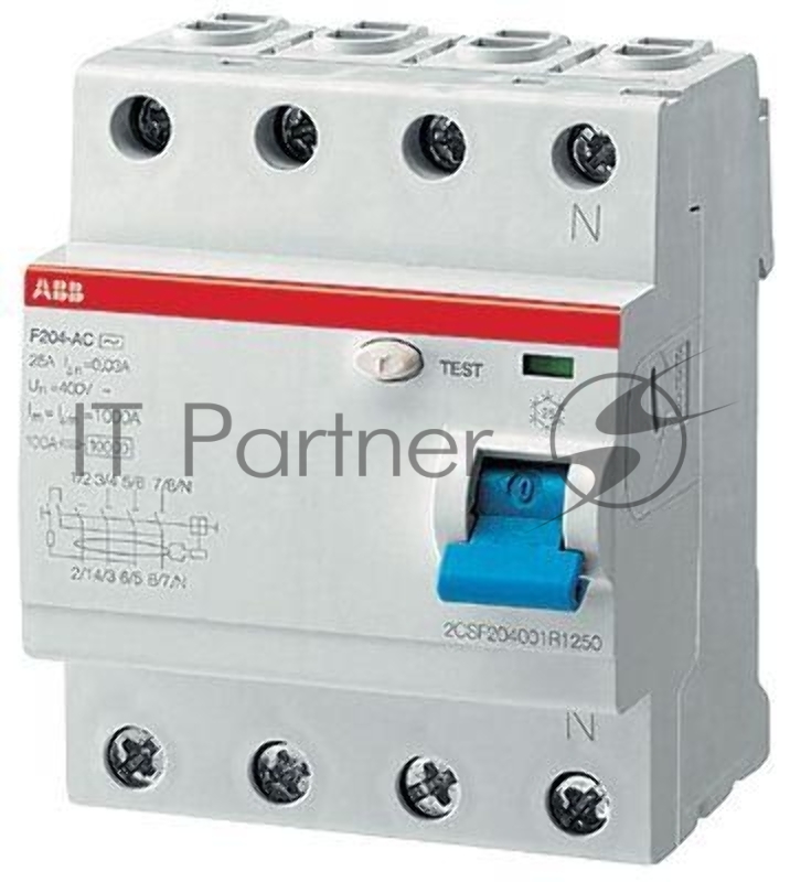Выключатель дифференциального тока (УЗО) 4п 63А 300мА тип AC F204 ABB 2CSF204001R3630