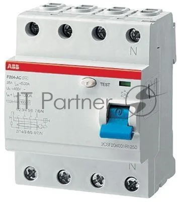 Выключатель дифференциального тока (УЗО) 4п 63А 300мА тип AC F204 ABB 2CSF204001R3630