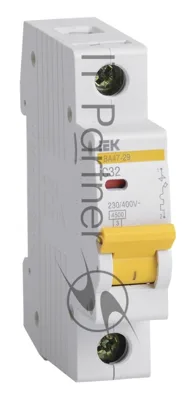 Выключатель автоматический модульный 1п C 32А 4.5кА ВА47-29 IEK MVA20-1-032-C