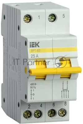 Выключатель-разъединитель трехпозиционный 2п ВРТ-63 25А IEK MPR10-2-025