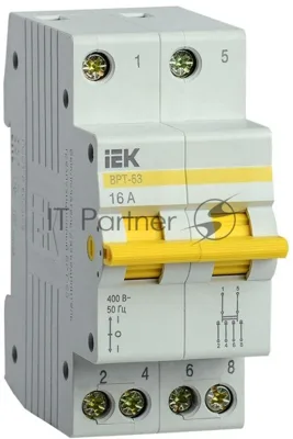 Выключатель-разъединитель трехпозиционный 2п ВРТ-63 16А IEK MPR10-2-016