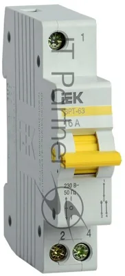 Выключатель-разъединитель трехпозиционный 1п ВРТ-63 16А IEK MPR10-1-016