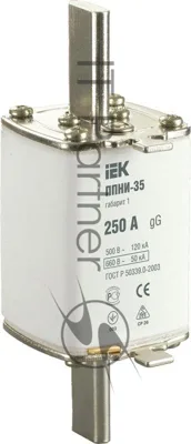 Вставка плавкая ППНИ-35 250А габарит 1 IEK DPP30-250