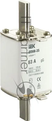 Вставка плавкая ППНИ-35 63А габарит 1 IEK DPP30-063
