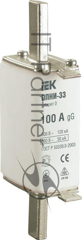 Вставка плавкая ППНИ-33 100А габарит 0 IEK DPP20-100