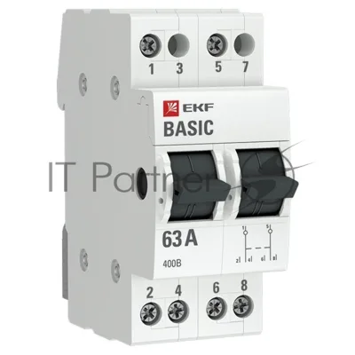 Переключатель трехпозиционный 2п 63А Basic EKF tps-2-63