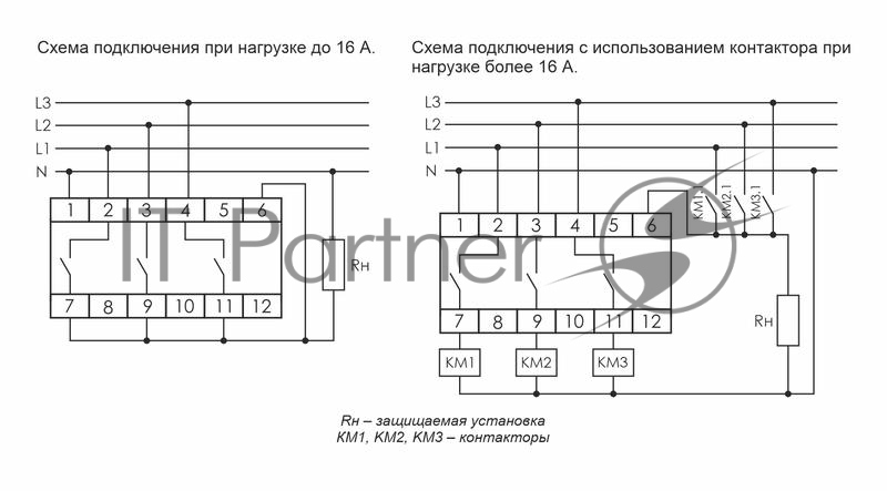 Переключатель фаз PF-431 (с приоритетной фазой; монтаж на DIN-рейке 35мм 3х400/230+N 3х16А IP20) F&F EA04.005.001