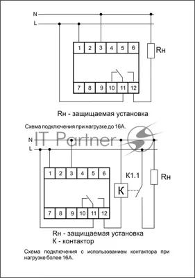 Реле напряжения CP-710 (однофазный; контроль верхнего и нижнего значений напряжения; монтаж на DIN-рейке 35мм; 230В 10А 1P IP20) F&F EA04.009.001
