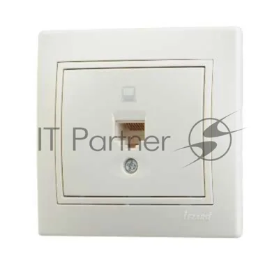 Розетка компьютерная 1-м СП Мира RJ45 крем/крем Lezard 701-0303-139
