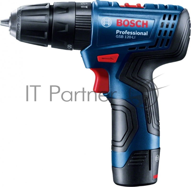 Дрель-шуруповерт Bosch GSB 120 Li, 12 В, 2 Ач, 30 Нм, щеточный