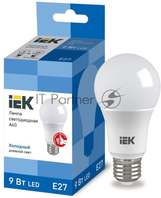 Лампа светодиодная IEK LLE-A60-9-230-65-E27 ECO A60 9 Вт грушевидная 230В 6500К E27