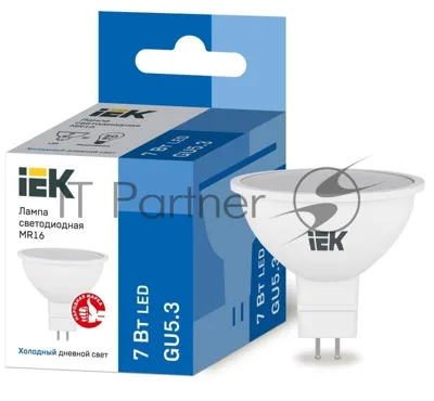 Лампа светодиодная IEK LLE-MR16-7-230-65-GU5 ECO MR16 софит 7Вт 230В 6500К GU5.3