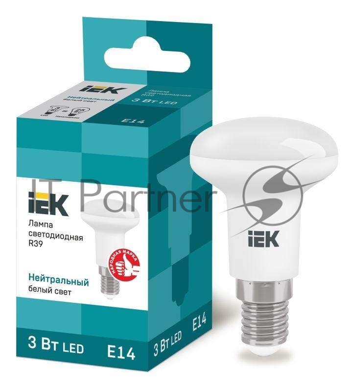 Лампа светодиодная IEK LLE-R39-3-230-40-E14 ECO R39 3Вт 4000К белый E14 270лм 230-240В