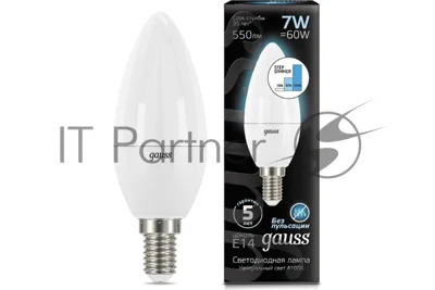Лампа светодиодная Gauss LED Candle 7Вт E14 4100К step diммable (диммир.)