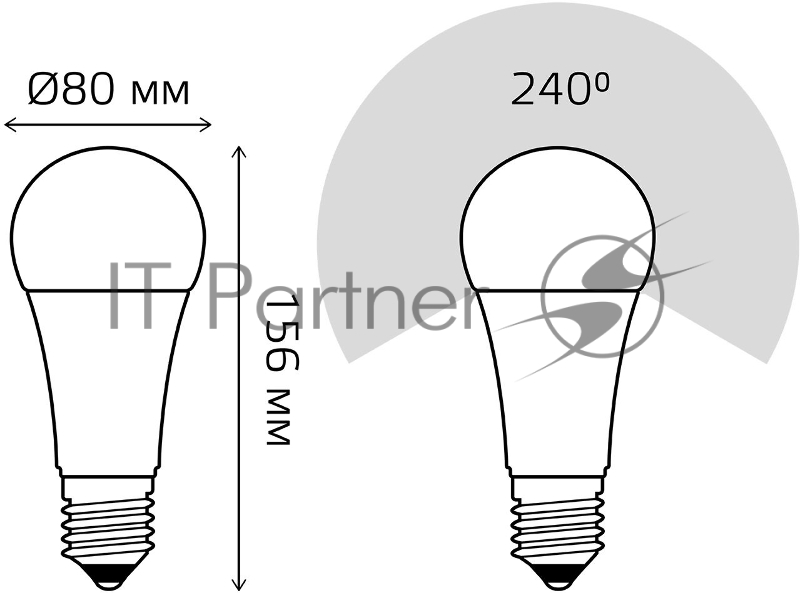 Лампа светодиодная LED Gauss Elementary A67 35Вт E27 6500К