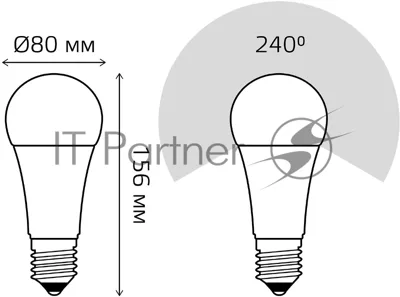 Лампа светодиодная LED Gauss Elementary A67 35Вт E27 6500К